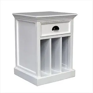 Infinita Halifax Romantic White Mahogany 1-Drawer Bedroom Nightstand, Fully Assembled, 17.75 x 16.5 x 24 in, 26 lbs