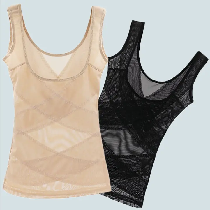 Women Thin Seamless Shapewear Tank Top, Waist Cinching Bust Support Shaping Camisole, Invisible Body Shaper Underdress