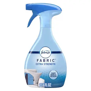 Febreze Fabric Extra Strength 23.6 oz. Original Scent Fabric Freshener Spray, throw pillows, sofa, quilt, curtains, carpets, clothing, car seats, baby clothes, pet bedding, stuffed toys,odor elimination,fresh scent,eliminate embarrassment,boost confidence
