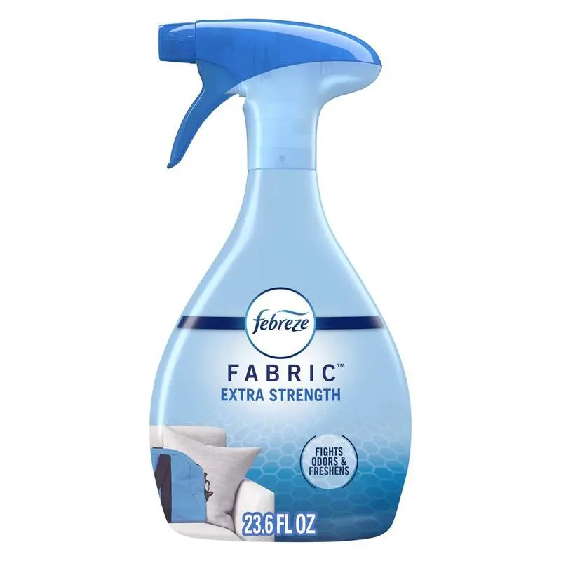 Febreze Fabric Extra Strength 23.6 oz. Original Scent Fabric Freshener Spray, throw pillows, sofa, quilt, curtains, carpets, clothing, car seats, baby clothes, pet bedding, stuffed toys,odor elimination,fresh scent,eliminate embarrassment,boost confidence