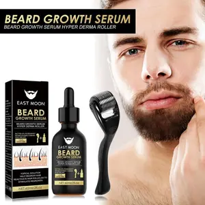 Beard Growth Serum & Roller Set Beard Care Oil For Thicker Looking Beard Conditioning Shine Daily Use For Men