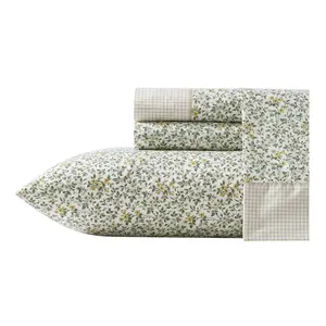 Laura Ashley Tierney Green Twin Sheet Set