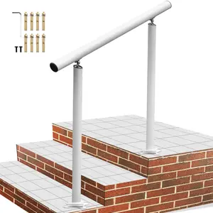 VEVOR Outdoor Stair Railing Kit, Summervibes, 3 FT Handrails 2-3 Steps, Adjustable Angle White Aluminum Stair Hand Rail for The Elderly, Handrails for Outdoor Steps