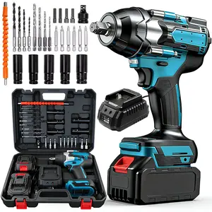 700N.m  Brushless Impact Wrench, 1/2" Cordless Impact Gun w/ 2x 4.0Ah Battery, Fast Charger & 5 Sockets, 3800RPM Electric Impact Driver for Truck Car/Home DIY/Industry