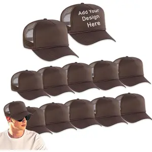 Custom Sublimation Hats 12 Pack - Bundle with 12 Trucker Hats with Foam Mesh 21.5-25.2" | Blank Baseball Hat for Men, n