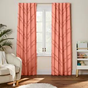 84" Blackout Chevron Clip Dotted Sheer Overlay Kids' Panel Pink - Pillowfort: Noise Reduction, UV Protection, Energy Efficient