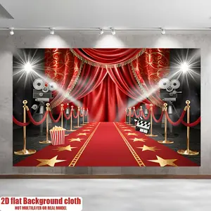 Red Carpet Tapestry Movie Premiere Backdrop Hollywood Theme Wall Hanging Photography Background for Party Decoration Living Room Bedroom Indoor Outdoor Polyester
