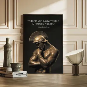 Alexander the Great Quote, Motivational Wall Art, Spartan Warrior, Ancient Greek Poster