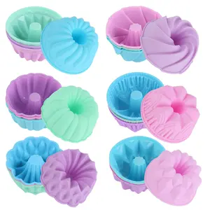 24Pack Silicone Molds, Nonstick 3 inches Donut Mold, Silicone Baking Cups, Donut Pan, Muffin, Jello, Bagel Pan, Oven- Microwave- Dishwasher Safe