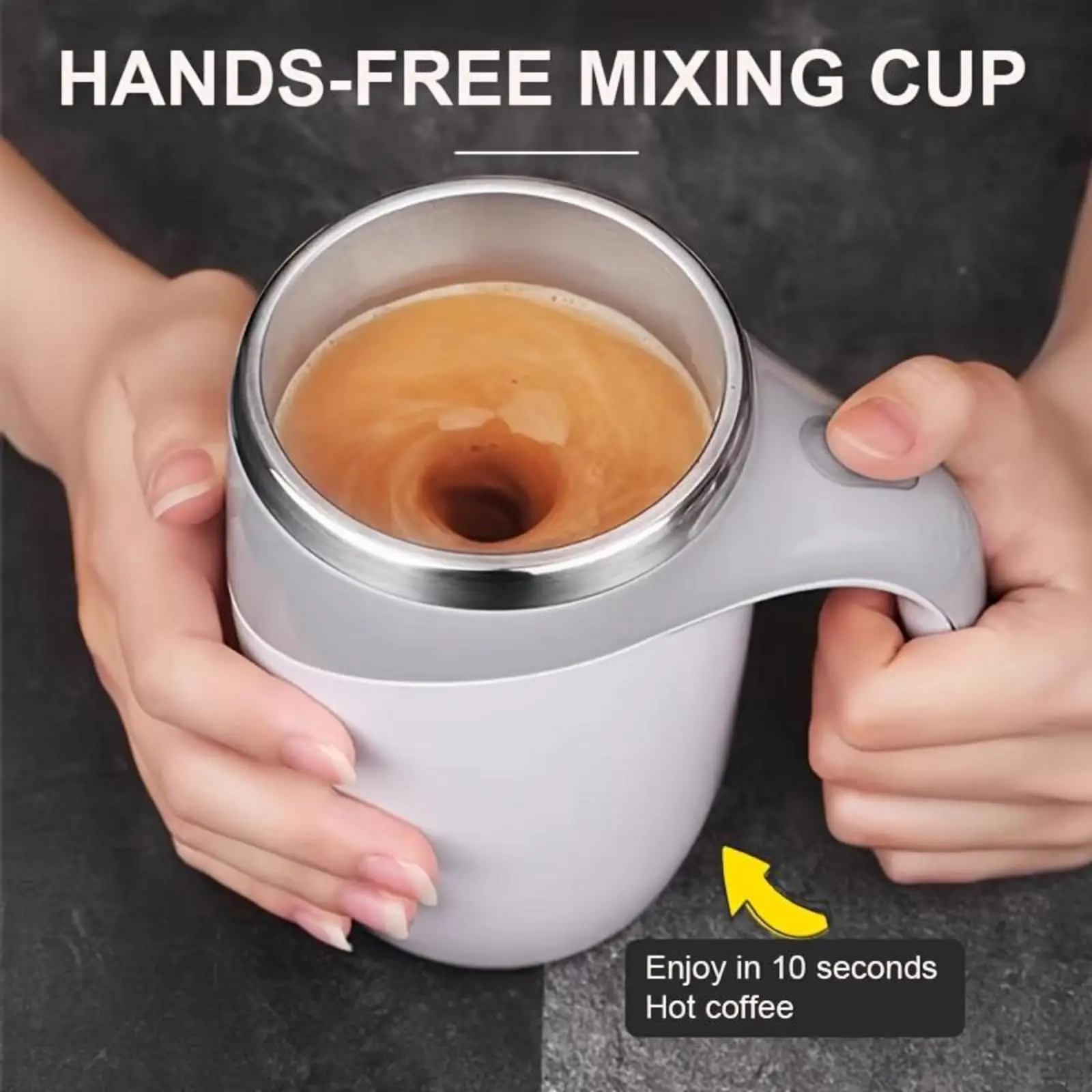 Self-Stirring Mug – USB Rechargeable Automatic Coffee Mixer, Spill-Proof Lid, Easy Clean, Travel Tumbler & Gift for Coffee Lovers， office Insulated St