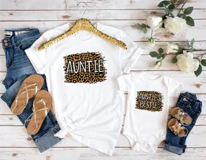 Auntie and Niece Matching Shirt, Gift for New Auntie, Leopard Print “Auntie & Auntie’s Bestie” Outfit, Cute Family Matching Gift for Aunt and Niece