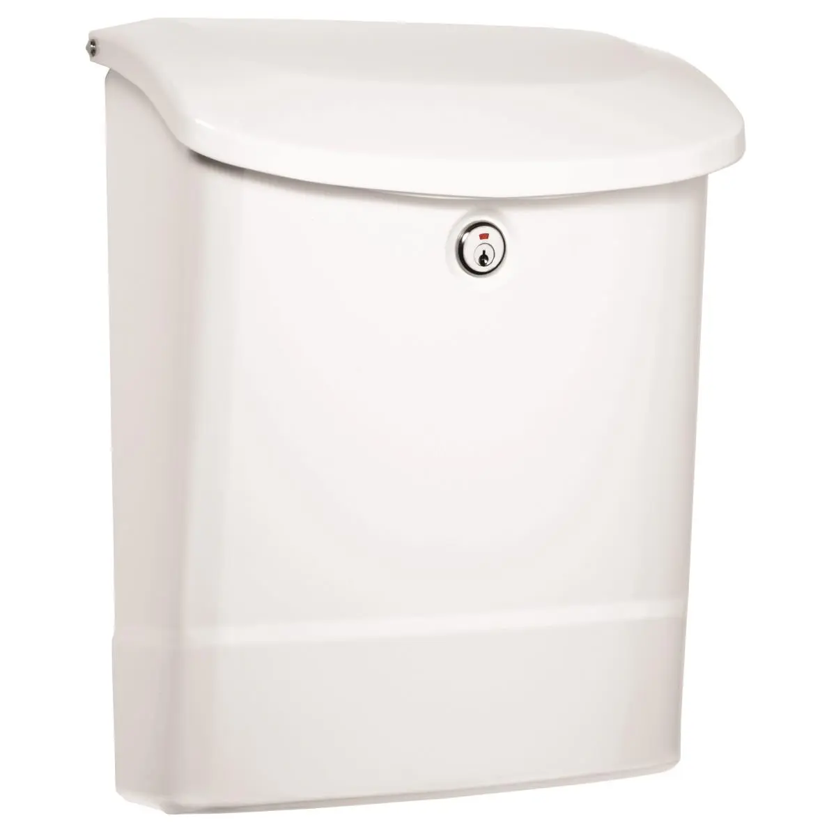 212 MAIN Locking Wall Mount Mailbox, White Galvanized Stainless Steel, with Compartment, Mail Slot, Pre-Drilled Holes for Easy Installation