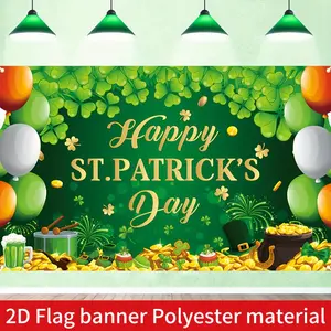 2D Flat Banner 1pc, Background Banner for St. Patrick'S Day, Measuring  Decoration Banner for St. Patrick'S Day Celebrations, Party Background, Photo Booth Backdrop