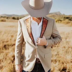 Men's Assorted Patterns Western Style Blazer | Vintage Cowboy Unique Design | Contrast Inner Lining | Premium Comfortable Fabric | Perfect for Country Events Casual Daily Gathering Occasion Mens Stylish Outfit Slim suit outfit