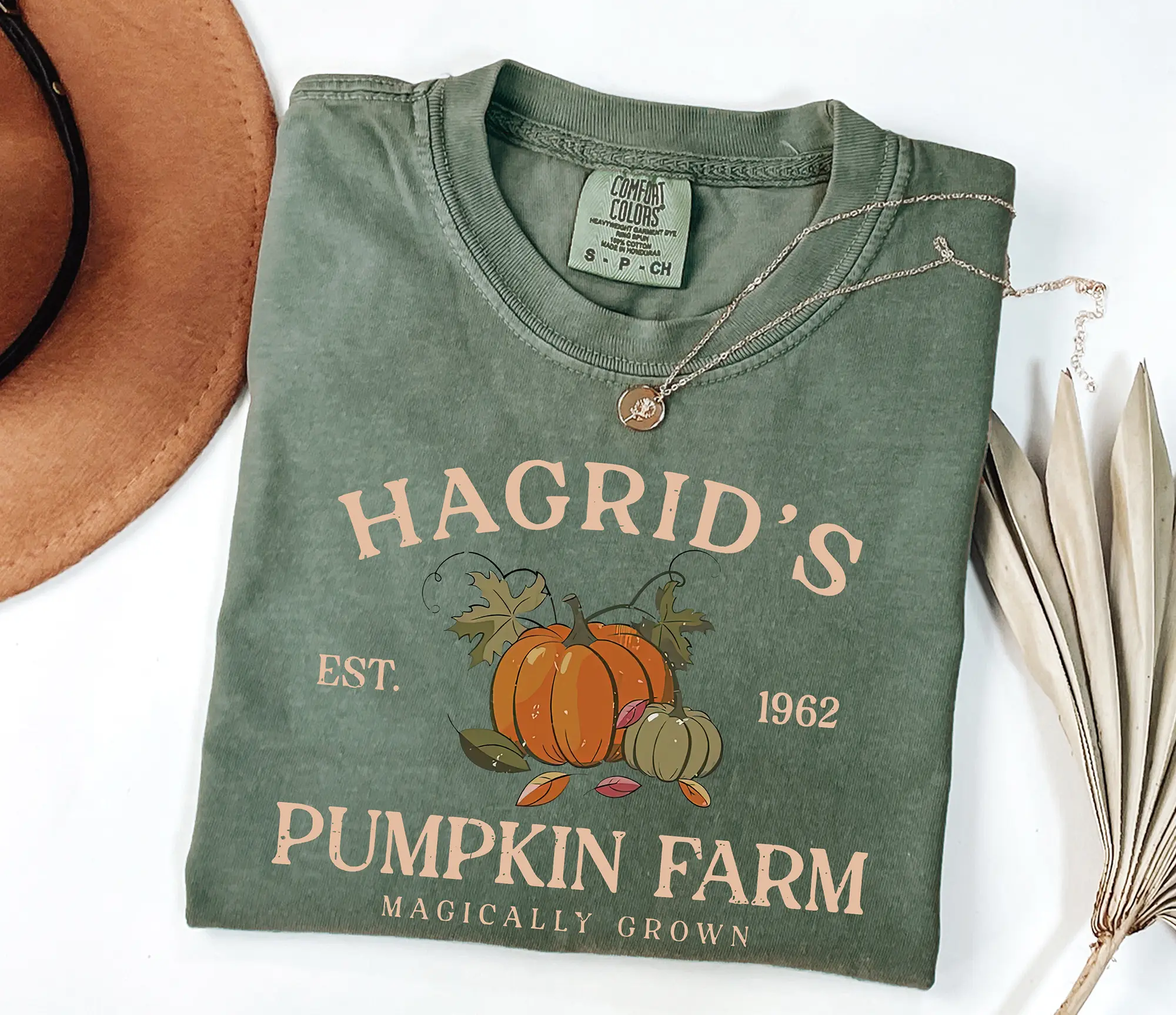 Comfort Colors Hagrid Pumpkin Shirt, Fall Wizard Tee, Halloween Pumpkin Patch, Cute Autumn T-Shirt, Magical Farm Shirt, Cozy Wizard Fall