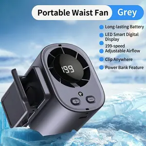 2026 Clip-on Fan (with LED Display) — Versatile for Multiple Scenarios: 360° Rotation, 100 Adjustable Speeds, USB Charging