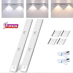 Motion Sensor LED Under-Cabinet Light - USB Rechargeable, 3 Color Temperatures, Dimmable Wall Sconce for Indoor Kitchen & Stairs, Modern Decorative Light