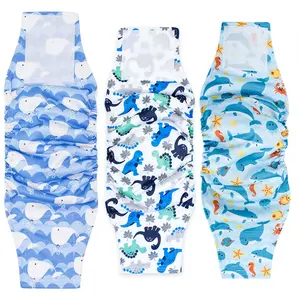 3 Pack Male Dog Belly Bands  Washable  Reusable Dog Diapers for Dogs Anti-Leak Absorbent Pet Wrap with Adjustable Hook  Loop  Indoor Outdoor Use