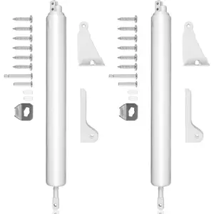 2-Pack Storm Door Handle Replacement - Includes  Lock, Adjustable Closing Speed & Buffer, and Hinge Adjustment Tool for  Use (White)