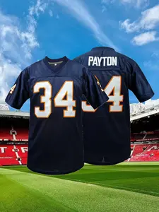 Men's Vintage Blue American Football Jersey, Sports Jersey, Apparel Jersey, Sports Top, Breathable Quick-Dry Short Sleeve T-Shirt, Sporty Fitted Design for All Seasons