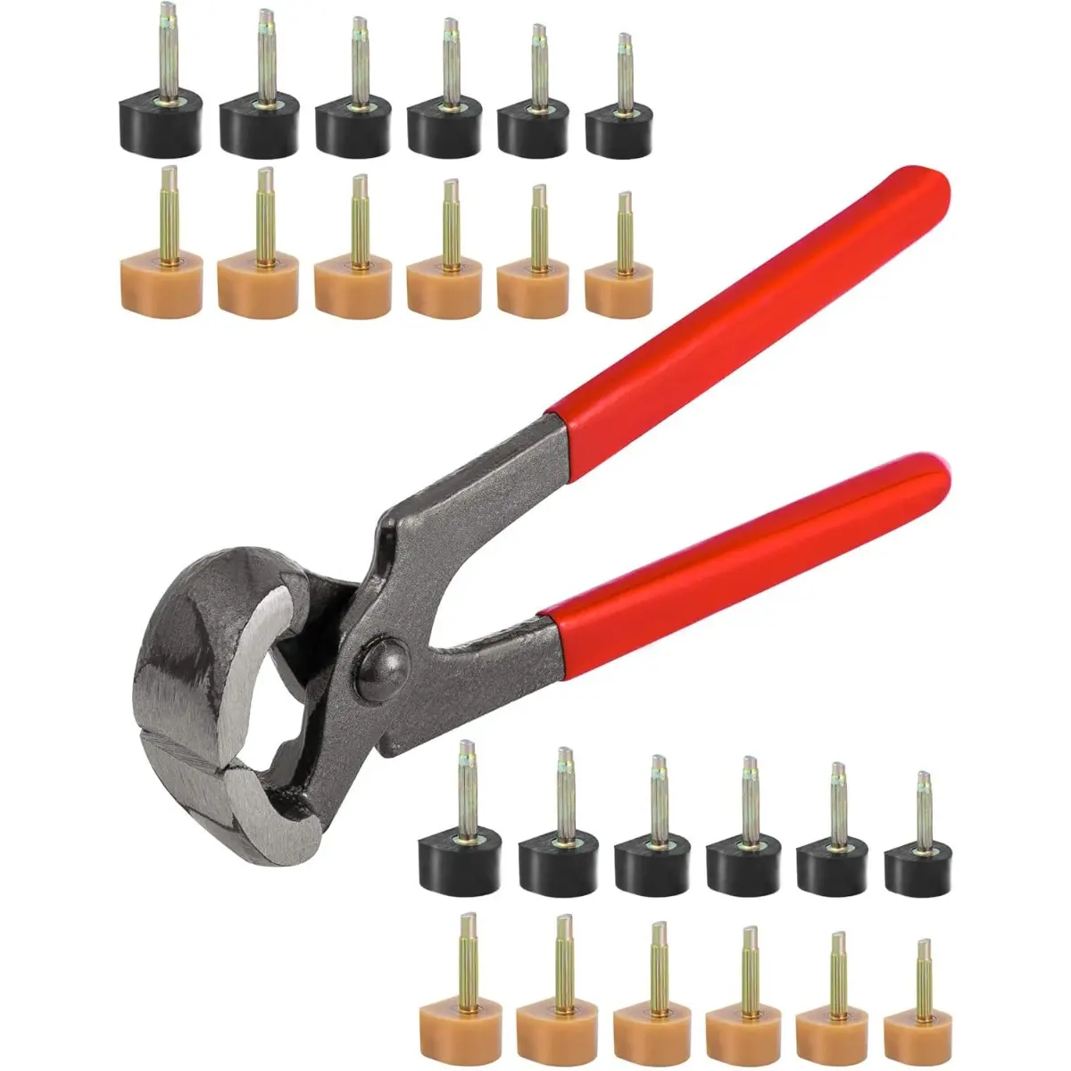 Women's High Heel Repair Kit for Adults - Durable Shoe Protector, Heel Replacement Tips (24 Pairs Interchangeable, 6 Sizes Caps), 6-in Plier Tool, Dowels, TPU Iron, U-Shaped Sewing Accessory for Footwear Repair