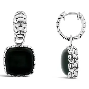 Tiffany Kay Studio Sterling Onyx Purl Knit Dangle Earrings