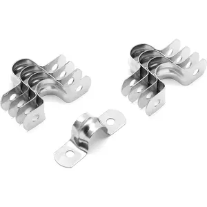 20Pcs 3/4 Inch Stainless Steel Conduit Clamps, Two Hole Strap U Bracket Rigid Pipe Strap Metal U Clamp Conduit Strap Tension Clips U-Tube Clamp Heavy Duty Jersvimc