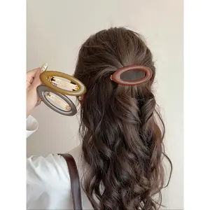 Minimalist Oval Hollow Out Design Hair Clips, Elegant Hair Accessories for Women & Girls, Minimalist Headwear Suitable for Daily and Party Use, Hair Clip Set