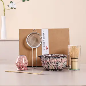 5pc Matcha Tea Ceremony Tools Set, Bamboo Matcha Bowl & Whisk, Outdoor Family Gathering Use, Japanese Style, Matcha Kit Set, Tea Making Tools, Made in China