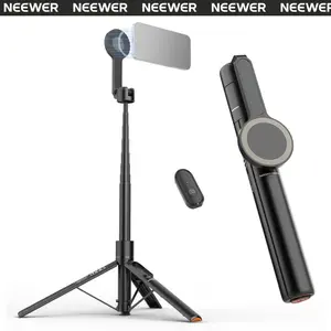 NEEWER BASICS PA989 65.7" Magnetic Selfie Stick Tripod Compatible with MagSafe, Extendable Phone Tripod Stand with Bluetooth Remote for Vlog, Selfie & Video Recording