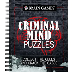 Brain Games Book, Criminal Mind Puzzles Book Spiral-bound