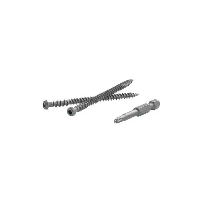 212 MAIN TrapEase Composite Deck Screws, 2-1/2 in. Stainless Steel, No.20 Torx TTAP Drive System, Coarse Thread, Zinc Finish, Spiced Rum Head Painted to Match Board, Strip-Out Resistant, Corrosion & Fade Resistant Outdoor Decking Fasteners, 1050 per Box