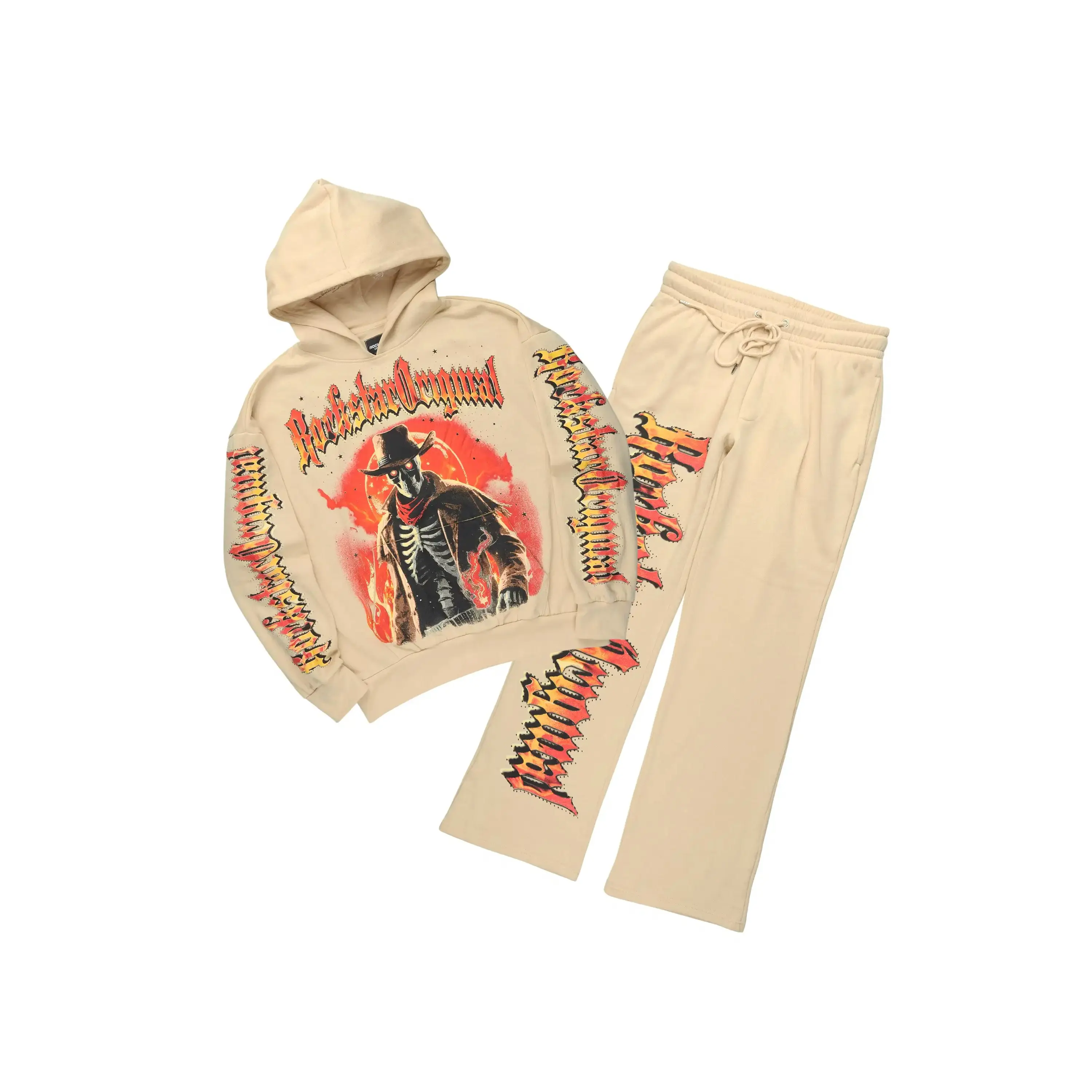 Lexx Beige Hoodie/Baggy Pant Track Set Lexx Beige Hoodie/Baggy Pant Track Set