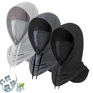 3-Pcs Cooling Balaclava Mask for Men - Black Balaclava, Motorcycle Mask, Sun UV Protection Hood, Breathable Neck Gaiter, Sports & Outdoor Face Cover for Fishing Cycling, Men's Accessories for Adults
