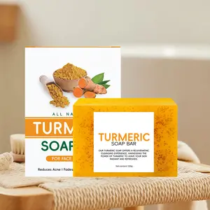 Lemon & Turmeric Glow Soap Bar for Dark Spots Remover, Powered by Kojic Acid & Vitamin C for Brightening & Fading Acne Scars - 3x Moisturizing with Shea Butter