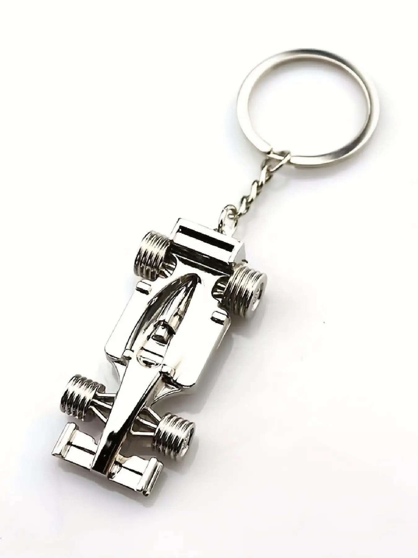 1pcCreative F1 Racing Stylish Aesthetic Stainless Steel Keychain, Small Car Club Gift, Memorial Souvenir, Perfect Easter Present, Unique Car Accessory & Decoration, Car Key Chains