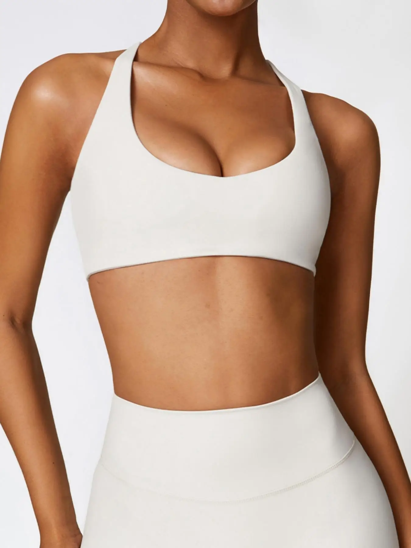 Women's Solid Wireless Sports Bra, Breathable Comfortable Sports Bra, Gym Clothes, Pickleball Tennis Bras, Ladies Sportswear for Indoor Outdoor Wear