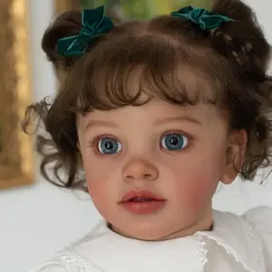 26 Inch Realistic Reborn Toddler Girl Doll Handmade Cloth Body Soft Vinyl Real Looking Reborn Baby Doll Lifelike Newborn Baby Dolls Toy Set