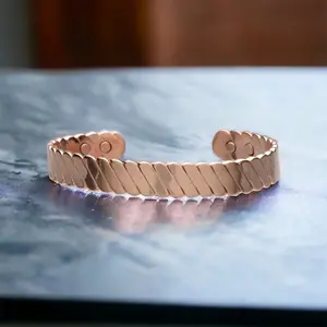 Thick Flat twist Medicinal Copper Bracelet Cuff