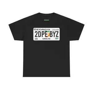Outkast Atlanta Men's 2DPEBYZ Georgia License Plate Graphic T-Shirt Casual Crew Neck Short Sleeve Top for Summer Wear