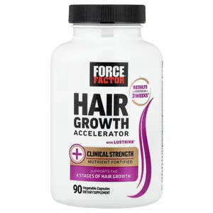 Force Factor Hair Growth Accelerator With Lustriva®, 90 Vegetable Capsules Force Factor Hair Growth Accelerator With Lustriva®, 90 Vegetable Capsules