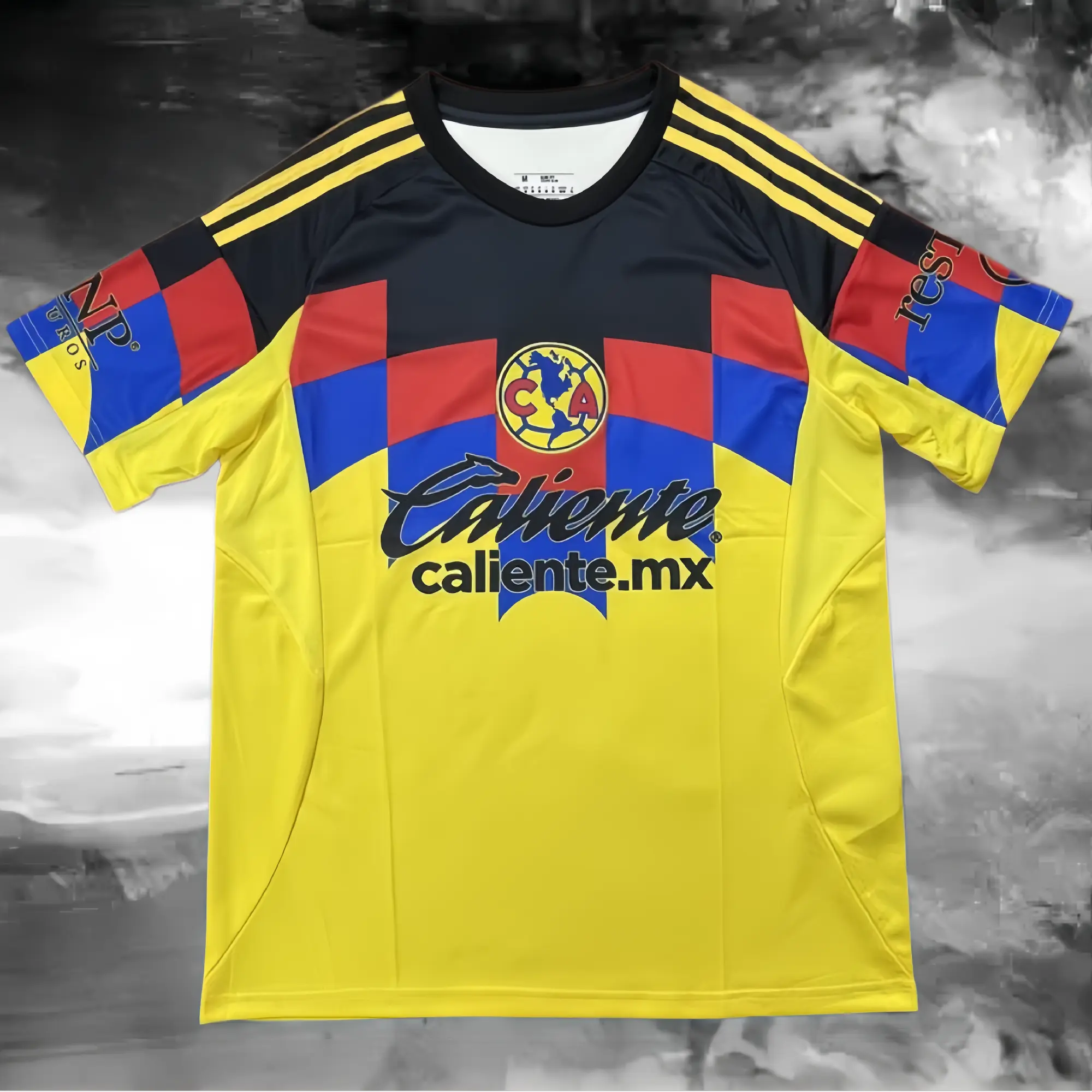 25 26 HomeYellow Short Sleeve Soccer Jersey Fans VersionBreathable