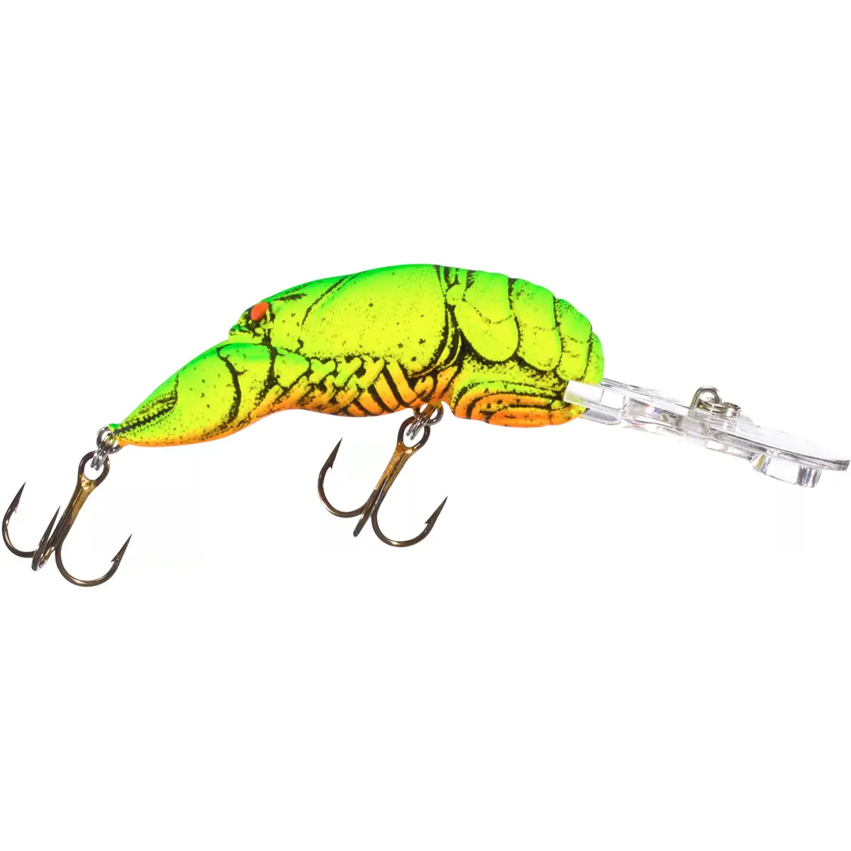 Rebel Deep Wee Crawfish Crankbait, Underwater Diving Bass Fishing Lure for Trout & Panfish, Chartreuse/Green Back, 3/8 oz, Dives 8-10 ft