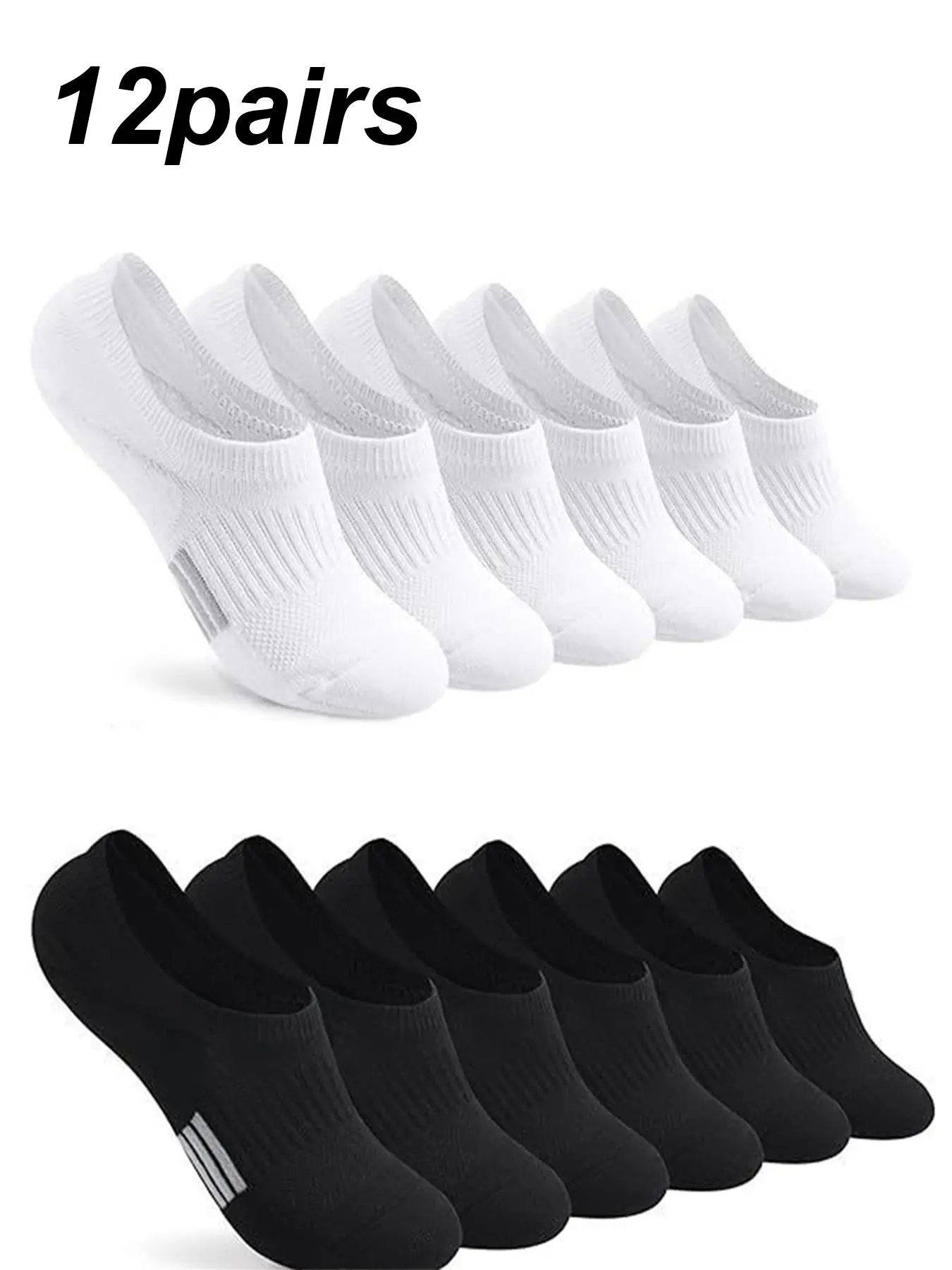 12 Pairs of Simple Summer Boat Socks, Invisible Low-Cut Casual Athletic Activewear Sports Socks, Slim-Fit No-Show Liner Socks for Men and Women