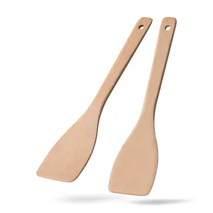 Wooden Spatula, Non-scratch Utensils, Extra-long Safe Handle Wok & Pan Essential, Kitchen Cooking Utensils for Home Use