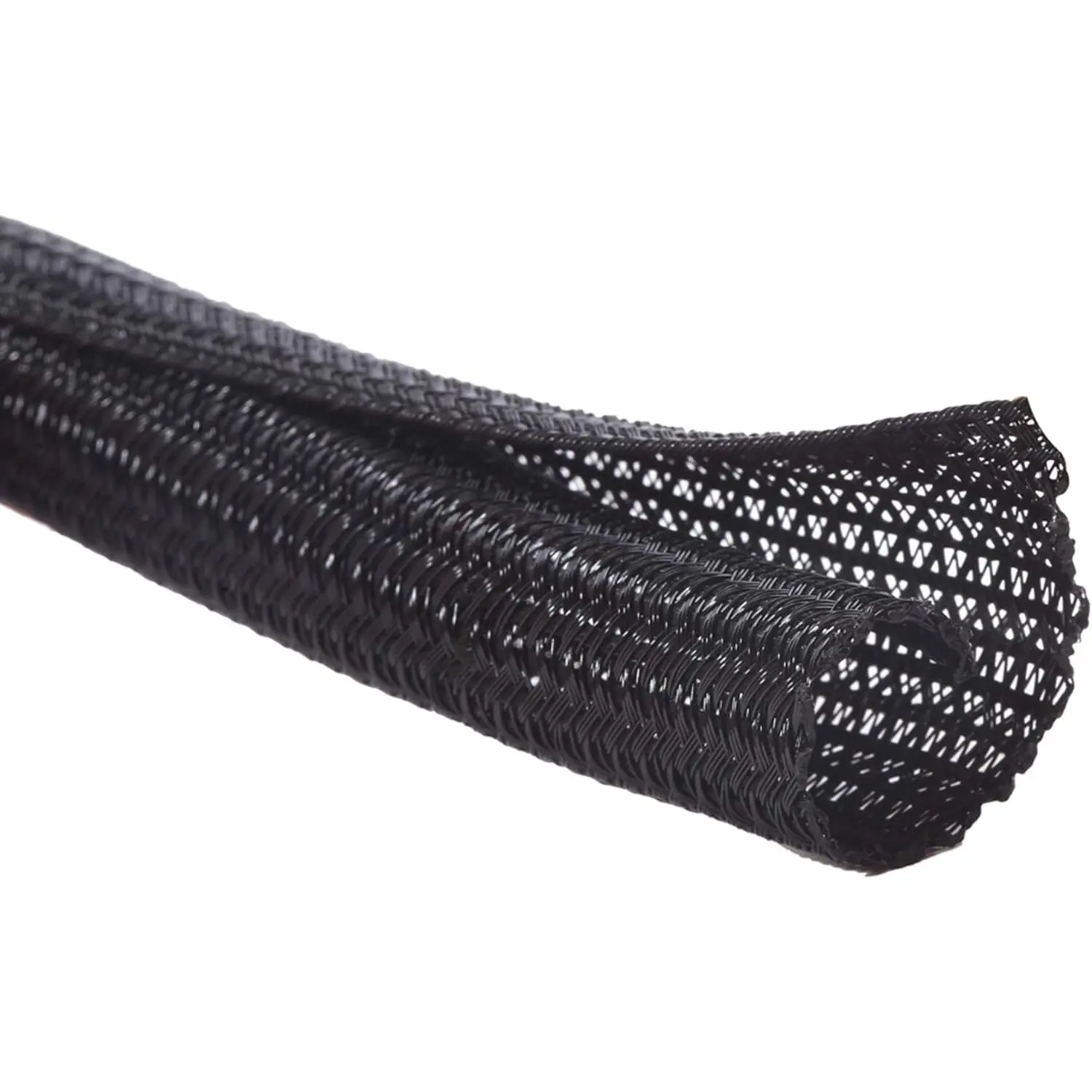 10ft - 1/2 inch Cord Protector Wire Loom Tubing Cable Sleeve Split Sleeving For USB Cable Power Cord Audio Video Cable – Protect Cat From Chewing - Black