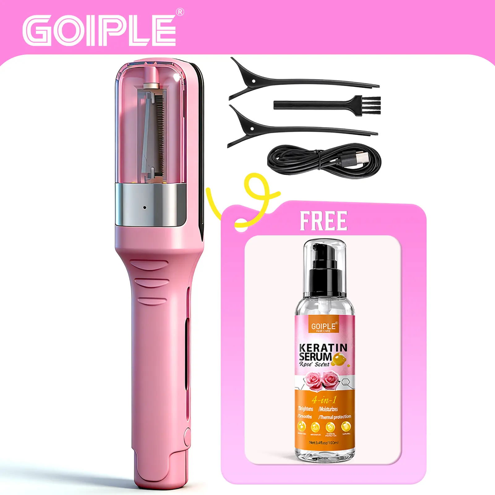 Portable Hair Trimmer for Split Ends with Free Hair Serum – Quick, Safe & Easy to Use Cordless & Rechargeable for Dry, Damaged, Brittle, Curly, Frizzy, Straight Hair