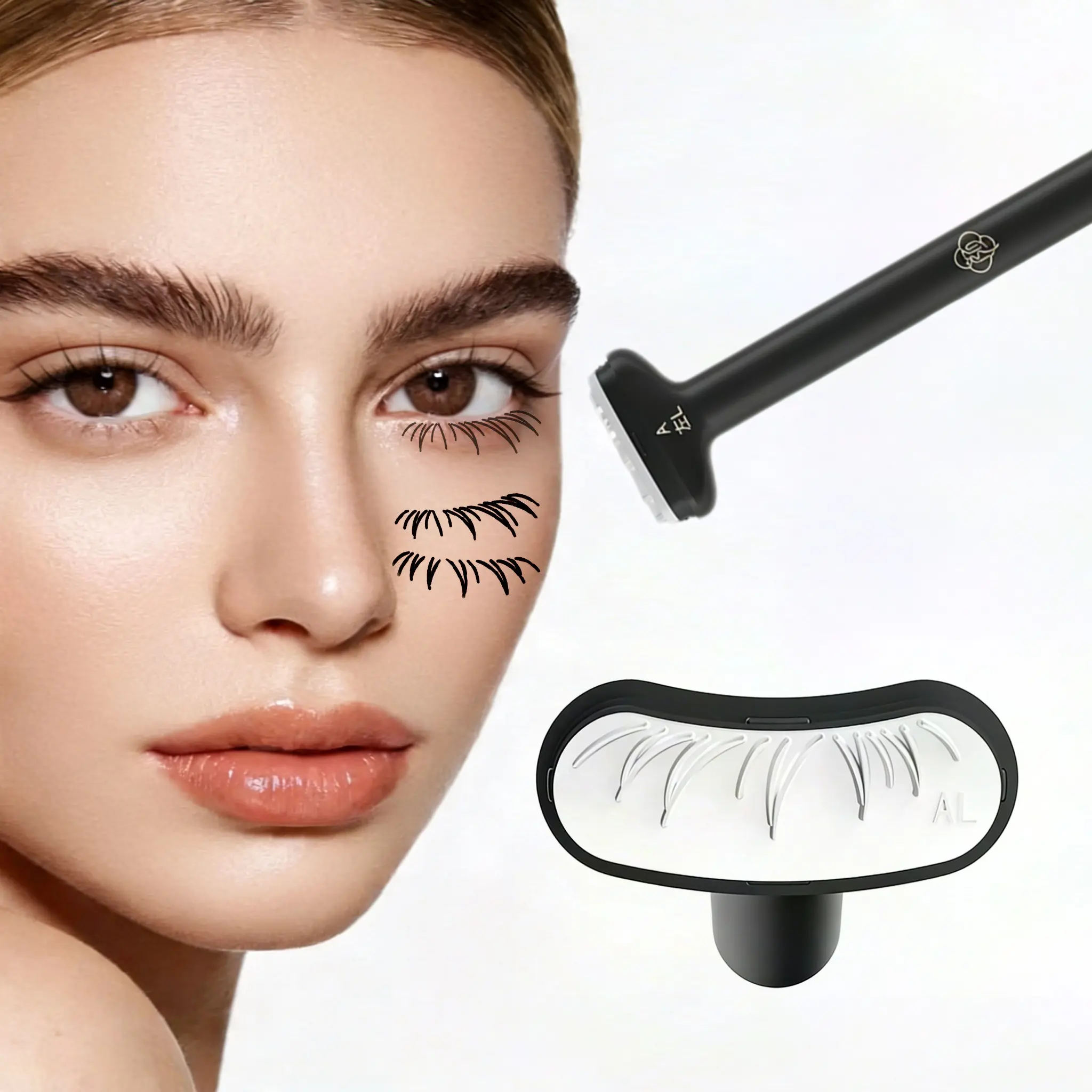 NewGen Reusable 4-in-1 False Lower Eyelash Stamp Makeup Tool Set, Includes Lash Tools, Quick-Dry Natural Look, Suitable for Beginners, DIY, Cosplay, Sweatproof, Smudge-Proof Compact Design, Easy Application, Cosmetics, dealsforyouday