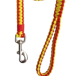 Hell Kitty Creations Custom 550 Paracord Leash - Durable Custom Color Braided Design with Stainless Steel Hook for Pet Safety