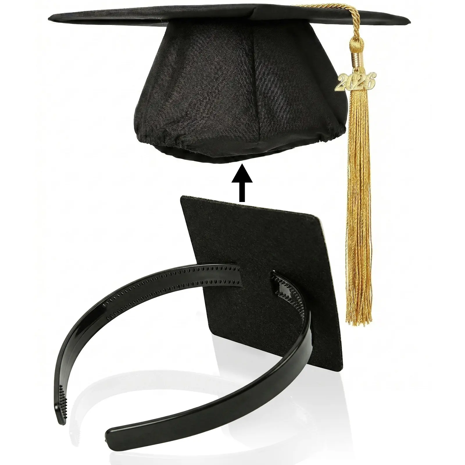 Graduation Cap Headband, Grad Cap Headbands, Firm Anti-fall HairBand for Graduation Hat, Graduation Gifts Hat Accessories for Graduates, Students, Women, Headband Insert (Grad Cap Not Included)